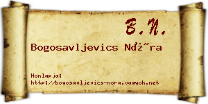Bogosavljevics Nóra névjegykártya
